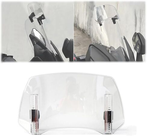 Motorcycle Windshield Extension for Honda ADV160 2024, Windshield Extension Adjustable Spoiler Windscreen, Windscreen Spoiler Clamps, Adjustable Clip on Replacement,S-Transparent in Kuwait