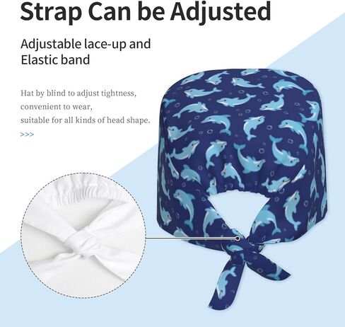 Working Hat Work Cap with Sweatband Adjustable Bouffant Tie Back Hats Breathable Nurse Scrub Caps for Women Men Turban Cap in Saudi Arabia