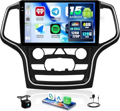 راديو سيارة UNITOPSCI 4+64G 8 Core Android 13 لسيارة Jeep Grand Cherokee 2014-2017 مع CarPlay Android Auto، شاشة لمس 9 بوصة IPS 1280*720، بلوتوث/GPS/WiFi، FM/RDS/DSP 32EQ، 59 UI، كاميرا احتياطية/SWC / هيئة التصنيع العسكري in Kuwait