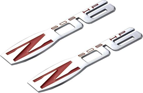 Aimoll 2pcs Corvette C6 Z06 Chevy Emblems,3D Badges 505 Hp Fender Replacement for 2006-2013 Chevrolet Corvette C6 (Chrome red) in Saudi Arabia