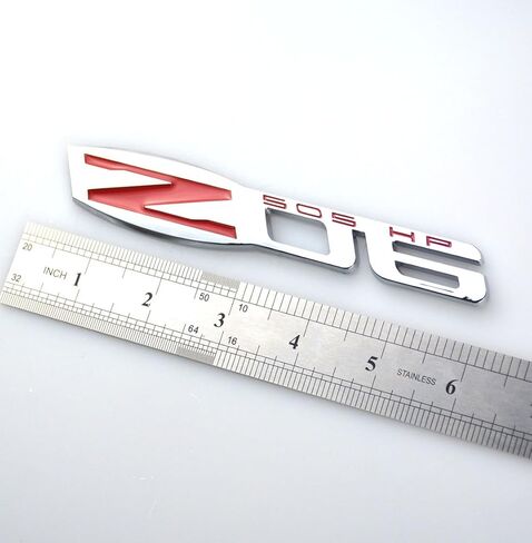 Aimoll 2pcs Corvette C6 Z06 Chevy Emblems,3D Badges 505 Hp Fender Replacement for 2006-2013 Chevrolet Corvette C6 (Chrome red) in Saudi Arabia