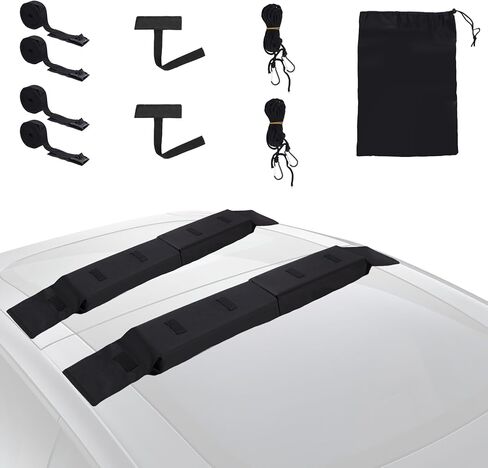 Car Soft Roof Rack Black 600D Oxford Cloth EVA Foam Anti Slip Bottom Universal Soft Roof Rack Pads for Kayak Surfboard in Kuwait
