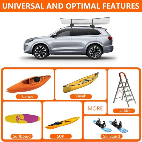 Car Soft Roof Rack Black 600D Oxford Cloth EVA Foam Anti Slip Bottom Universal Soft Roof Rack Pads for Kayak Surfboard in Kuwait