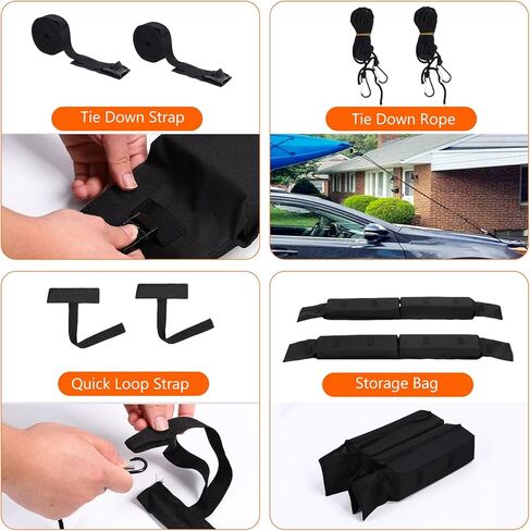 Car Soft Roof Rack Black 600D Oxford Cloth EVA Foam Anti Slip Bottom Universal Soft Roof Rack Pads for Kayak Surfboard in Kuwait