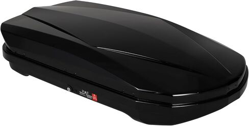 Rooftop Cargo Box Carrier, Hard Shell Roof Luggage Storage Box w/Dual-Side Opening, 12.36 Cu. ft, 165 LBS Capacity, Secure Keys & Straps, Ideal for Car, SUV, Van, Black in Kuwait