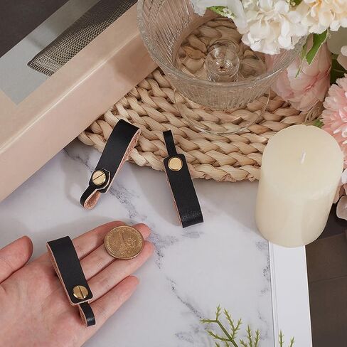 3PCS Black Genuine Leather Key Chain Holder Cowhide Keychain Connector Key Fob Organizer Detechable Handmade Full Grain Leather Hook Ring Loop Lanyard Belt Strap Keyring for Men Women Purse in Saudi Arabia