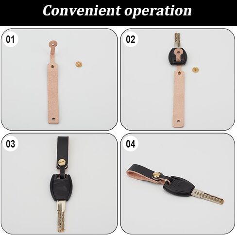 3PCS Black Genuine Leather Key Chain Holder Cowhide Keychain Connector Key Fob Organizer Detechable Handmade Full Grain Leather Hook Ring Loop Lanyard Belt Strap Keyring for Men Women Purse in Saudi Arabia