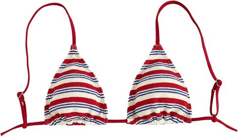 Milumia Women's Striped Halter Triangle Bikini Top Tie Backless Swimsuit Bathing Suit Tops in Saudi Arabia