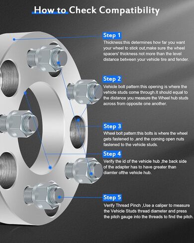 ECCPP 2PCS 1 inch Wheel Adapters Change Bolt Pattern from 5x4.75 to 5x4.5 12x1.5 Studs Fit for 1990-2005 for GMC Jimmy| 1982-2002 for Chevrolet Camaro -Only Work with 5x4.5 Wheels in Saudi Arabia