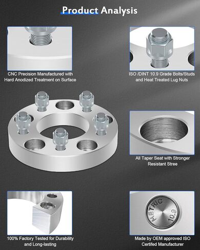 ECCPP 2PCS 1 inch Wheel Adapters Change Bolt Pattern from 5x4.75 to 5x4.5 12x1.5 Studs Fit for 1990-2005 for GMC Jimmy| 1982-2002 for Chevrolet Camaro -Only Work with 5x4.5 Wheels in Saudi Arabia