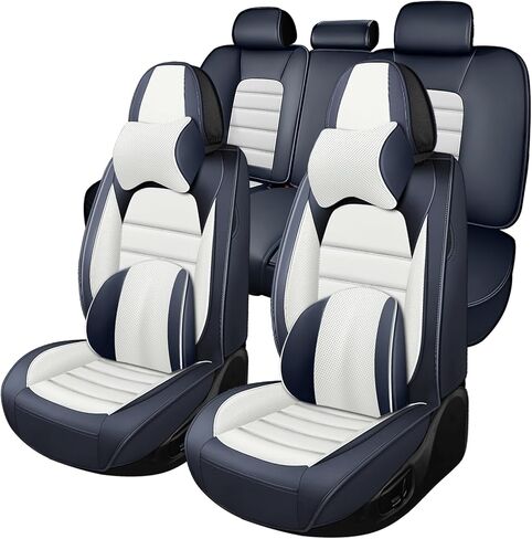 Full Set for Honda Passport Seat Covers 2019-2026, Waterproof Nappa Leather Car Seat Protector, Anti-Slip & Comfortable Car seat Cover (Standard 5 Seats Black & Red) in Saudi Arabia