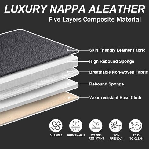 Nappa Leather Seat Covers Full Set for Toyota Tundra 2000-2025, 5 Seats Waterproof & Tear-Resistant Car Seat Cover Inside Zipper Design and Reserved Opening Holes(Luxury Full Set/Black) in Saudi Arabia