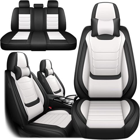 Nappa Leather Seat Covers Full Set for Toyota Tundra 2000-2025, 5 Seats Waterproof & Tear-Resistant Car Seat Cover Inside Zipper Design and Reserved Opening Holes(Luxury Full Set/Black) in Saudi Arabia