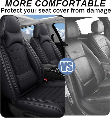 Nappa Leather Seat Covers Full Set for Toyota Tundra 2000-2025, 5 Seats Waterproof & Tear-Resistant Car Seat Cover Inside Zipper Design and Reserved Opening Holes(Luxury Full Set/Black) in Saudi Arabia