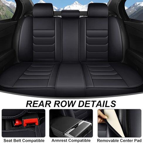 Nappa Leather Seat Covers Full Set for Toyota Tundra 2000-2025, 5 Seats Waterproof & Tear-Resistant Car Seat Cover Inside Zipper Design and Reserved Opening Holes(Luxury Full Set/Black) in Saudi Arabia