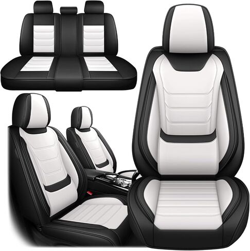 Nappa Leather Seat Covers Full Set for Toyota Tundra 2000-2025, 5 Seats Waterproof & Tear-Resistant Car Seat Cover Inside Zipper Design and Reserved Opening Holes(Luxury Full Set/Black) in Saudi Arabia