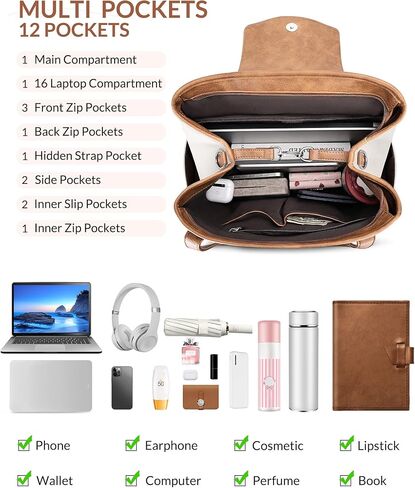 Leather Laptop Backpack Purse Mini Backpack Purse for Women in Kuwait