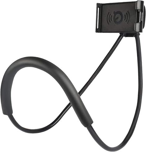 حامل الهاتف الخليوي الكسول، حامل الهاتف الخليوي العالمي للهاتف المحمول الذكي، معلقة على حامل الهاتف الخليوي الرقبة، أسود in Kuwait