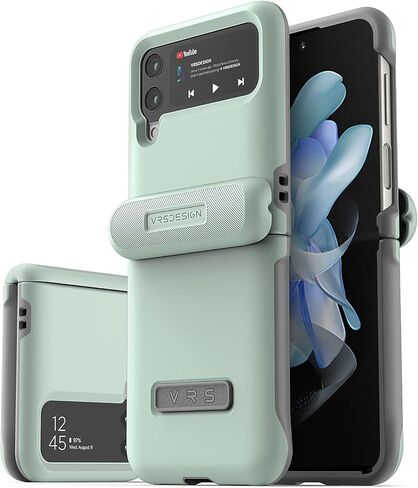 حافظة هاتف Terra Guard الحديثة من VRS DESIGN لهاتف Galaxy Z Flip 4 5G (2022)، حافظة حماية بمفصلات شبه تلقائية بتصميم عصري أنيق (أخضر بحري) in Saudi Arabia