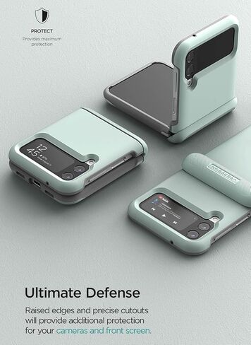 حافظة هاتف Terra Guard الحديثة من VRS DESIGN لهاتف Galaxy Z Flip 4 5G (2022)، حافظة حماية بمفصلات شبه تلقائية بتصميم عصري أنيق (أخضر بحري) in Saudi Arabia