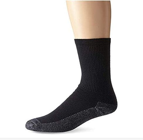 fruit of the loom superior fit extra durable cushioning 6 pack crew socks (black/grey) in Saudi Arabia