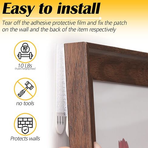 شرائط تعليق الصور من LuBanSir، شماعات صور لاصقة على الحائط بوزن 10 رطل بدون ضرر بدون أظافر، 40 زوجًا in Kuwait