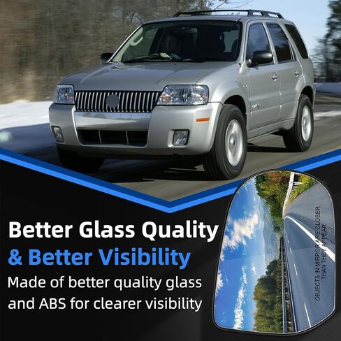 استبدال مرآة جانبية للركاب لسيارة Ford Escape 2001 2002 2003 2004 2005 2006 2007، لسيارة Mercury Mariner 2005 2006 2007 - زجاج مرآة الجانب الأيمن، زجاج مرايا الرؤية الخلفية مع تسخين الطاقة in Saudi Arabia