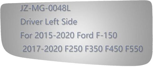 زجاج مرآة سحب سفلي JZSUPER مناسب لـ 2015-2020 F150، 2017 2018 2019 Ford F250 F350 F450 F550 Super Duty Pickup Truck Driver على الجانب الأيسر LH استبدال محدب بما في ذلك اللاصق in Kuwait