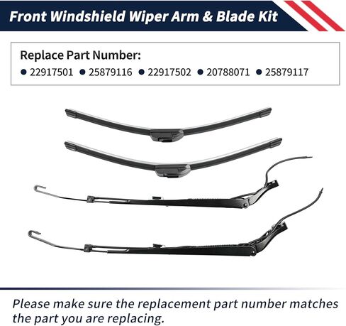 1 Pair Front Windshield Wiper Arm & 22" Blade Kit 22917501 25879116 22917502 20788071 25879117 Fit For Cadillac Escalade, For Chevrolet Suburban/Avalanche/Tahoe,For GMC Yukon 2008-2013 in Saudi Arabia