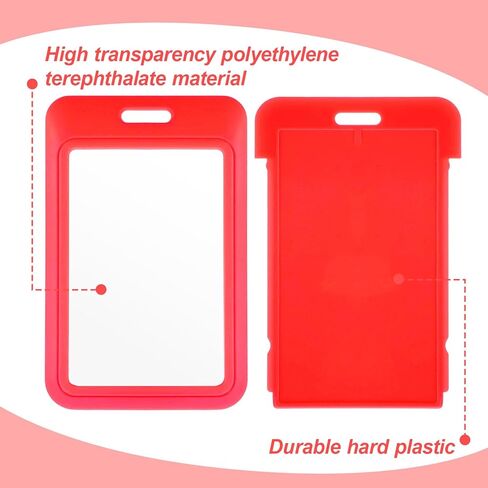 5 PCS Sliding Badge Holder, Sliding Id Badge Holder with Clear Window Vertical Hard Plastic Sleeve Secures Work Id Key Card Credit Cards, Id-Holder Protector for Lanyard Nurses Teachers Students in Saudi Arabia