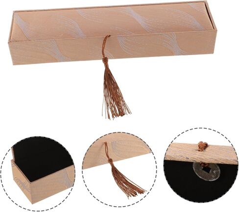 2PCS Chinese Style Necklace and Bracelet Jewelry Boxes with Tassel Vintage Ethnic Trinket Storage Case for Rings Pendants Compact Travel-friendly Organizer with Elegant Plume in Kuwait