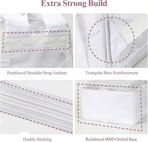 PACKISM Clear Backpack for School - 17 inch Large Heavy Duty Bookbag, Reinforced See Through PVC Transparent Backpack for Students Men Women, Light White (Age 12+) in Kuwait