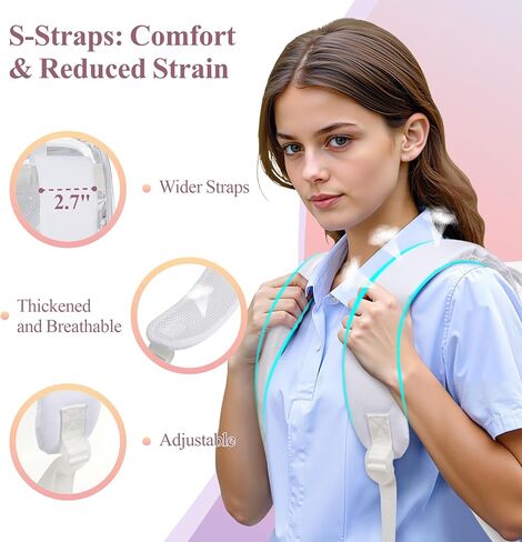 PACKISM Clear Backpack for School - 17 inch Large Heavy Duty Bookbag, Reinforced See Through PVC Transparent Backpack for Students Men Women, Light White (Age 12+) in Kuwait