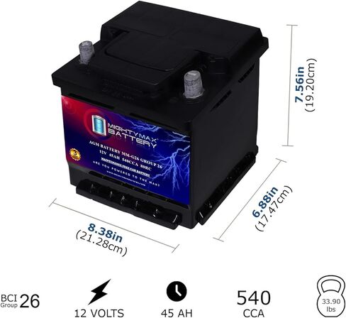 Mighty Max Battery MM-G26 Group 26 12V 45AH 540CCA Replacement Battery Compatible with Polaris General 4 1000 EPS Ride Command Edition 19 in Saudi Arabia