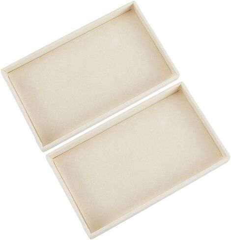 2Pcs Velvet Jewelry Organizer Trays Stackable Jewelry Drawer Inserts Bulk Dark Green Blank Stylish Organizer Trays for Ring Earring Holder Necklace Bracelet Storage Display Dish Women Adults in Saudi Arabia