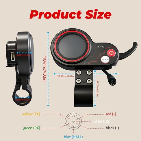 Wokyo TF-100 6Pin Waterproof Electric Scooter LCD Display and Thumb Throttle Replacement, 24V/36V/48V Universal Electric Thumb Throttle with Display Instrument Fit for Kugoo M4 Escooter Controller in Saudi Arabia