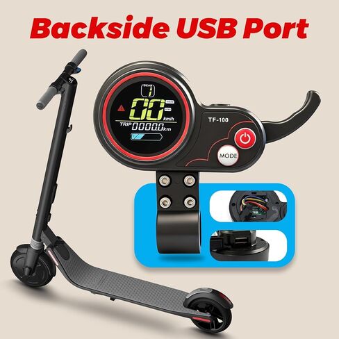 Wokyo TF-100 6Pin Waterproof Electric Scooter LCD Display and Thumb Throttle Replacement, 24V/36V/48V Universal Electric Thumb Throttle with Display Instrument Fit for Kugoo M4 Escooter Controller in Saudi Arabia