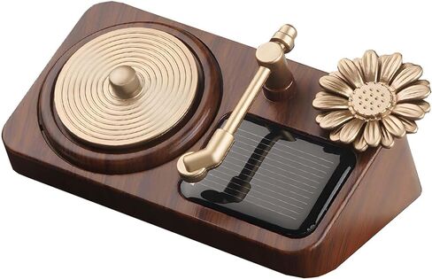 Solar Powered Rotating Record Player Car Air Freshener - Aromatherapy Diffuser for Car Interior Dashboard, Fragrant Accessories and Decoration, Ideal Music Lover Gifts in Kuwait
