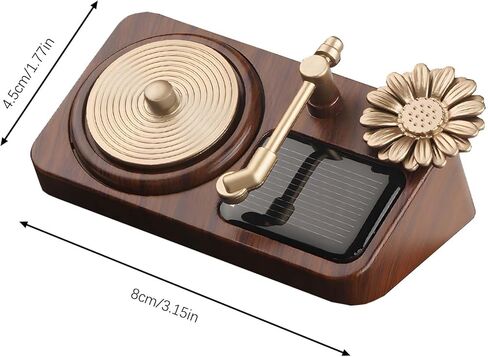 Solar Powered Rotating Record Player Car Air Freshener - Aromatherapy Diffuser for Car Interior Dashboard, Fragrant Accessories and Decoration, Ideal Music Lover Gifts in Kuwait