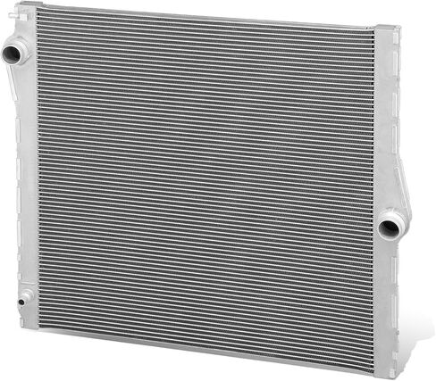 Auto Dynasty Radiator Compatible with 2007-2010 BMW X5 3.0L 4.8L, DPI 13380 Aluminum Radiator, 1-Row, Non Turbo, Natural Black/Metallic in Saudi Arabia