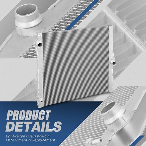 Auto Dynasty Radiator Compatible with 2007-2010 BMW X5 3.0L 4.8L, DPI 13380 Aluminum Radiator, 1-Row, Non Turbo, Natural Black/Metallic in Saudi Arabia