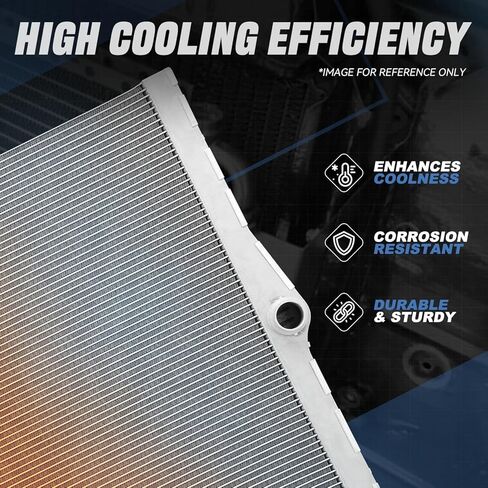 Auto Dynasty Radiator Compatible with 2007-2010 BMW X5 3.0L 4.8L, DPI 13380 Aluminum Radiator, 1-Row, Non Turbo, Natural Black/Metallic in Saudi Arabia