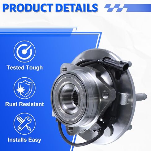515036 مجموعة محور العجلة الأمامية مع 6 عروة ABS متوافقة مع شيفروليه تاهو 2000-2006، مناسبة لكاديلاك إسكاليد ESV 2003-2006، مناسبة لجي إم سي يوكون XL 1500 2000-2006 in Kuwait