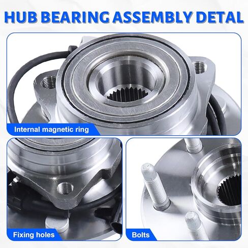 515036 مجموعة محور العجلة الأمامية مع 6 عروة ABS متوافقة مع شيفروليه تاهو 2000-2006، مناسبة لكاديلاك إسكاليد ESV 2003-2006، مناسبة لجي إم سي يوكون XL 1500 2000-2006 in Kuwait