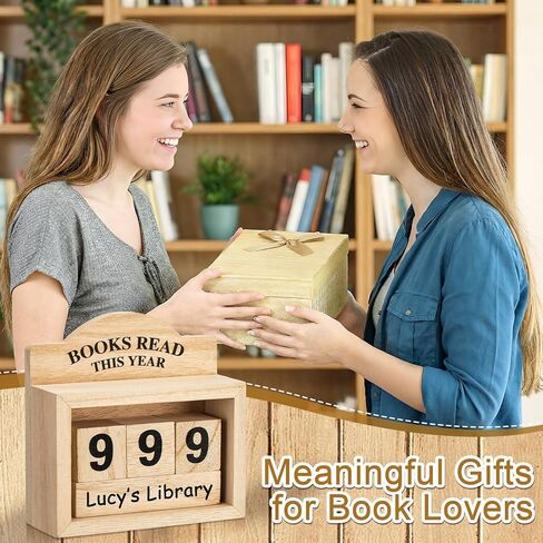 Yerliker Books Read This Year Counter Wooden Book Tracker with Marker Pen Bookshelf Decor Bookworm Gift for Readers Teachers Student Writers Library Lovers Reading Accessories in Saudi Arabia