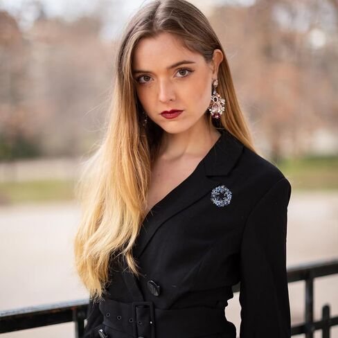 Flower Brooches for Women,Blue Wreath Brooch Pin,Crystal Pearl Flower Brooches Pins, Elegant Accessory for Weddings, Parties & Mother’s Day Gifts in Kuwait