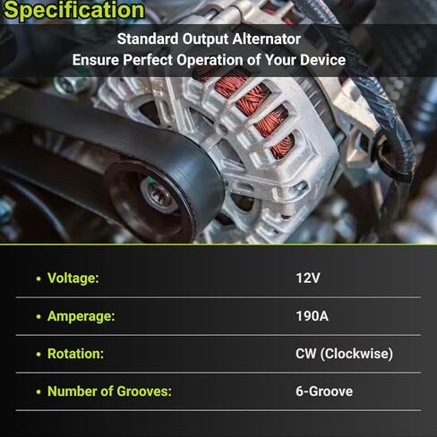 12V 190A A0009067703 Alternator for Mercedes-Benz C300 W205 2015-2018 For GLC300 C253 2016-2019 For GLC350e 2020 For Metris SC6 pulley 2018-2021 For Metris 2021 CW 4-Groove #0125812011 0125812058 in Kuwait