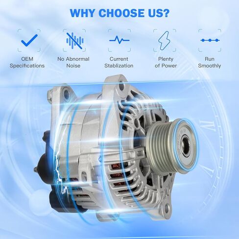 High Output Alternator for Kia for Sportage 2011-2013 for Hyundai for Tucson 2010-2013 for Kia for Forte 2010-2013 Replaces# 11491 11492 in Kuwait