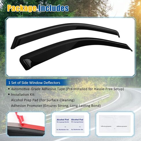 FREEMOTOR802 Tape-on Car Window Deflectors, Compatible with 2004-2008 Ford F-150 Regular Cab (Standard Cab), Dark Tinted Acrylic Rain Guards Side Window Visors Wind Deflectors, 2-Piece Set in Saudi Arabia