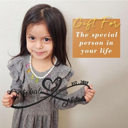 Wedding Gifts for Couples, Personalized Metal Sign With Couples Name and Date, Anniversary Valentines Day Gifts for her him Bridal Shower, Infinity Heart Wall Decor in Saudi Arabia